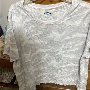Old Navy Women's White Camo Top
